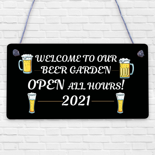 Beer Garden Welcome Sign Novelty Home Bar Sign Garden Decor Signs 2021 Gifts