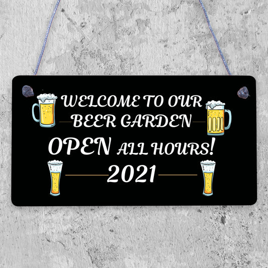 Beer Garden Welcome Sign Novelty Home Bar Sign Garden Decor Signs 2021 Gifts