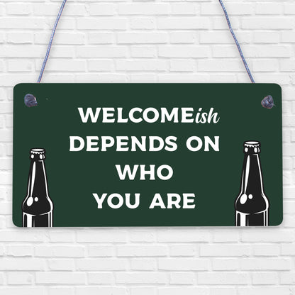 Funny Bar Welcome Sign Novelty Man Cave Gifts Home Bar Decor Garden Gifts