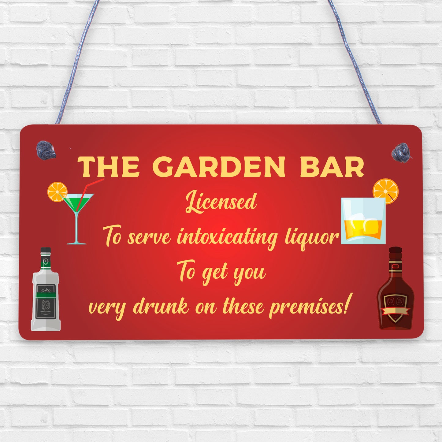 Funny Garden Bar Sign Licensed Plaque Home Bar Pub Man Cave Sign Alcohol Gift