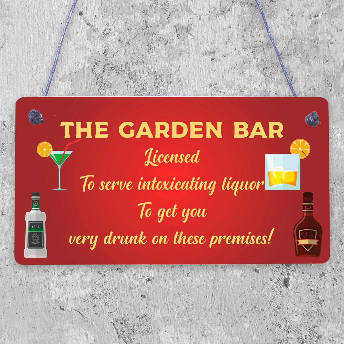 Funny Garden Bar Sign Licensed Plaque Home Bar Pub Man Cave Sign Alcohol Gift