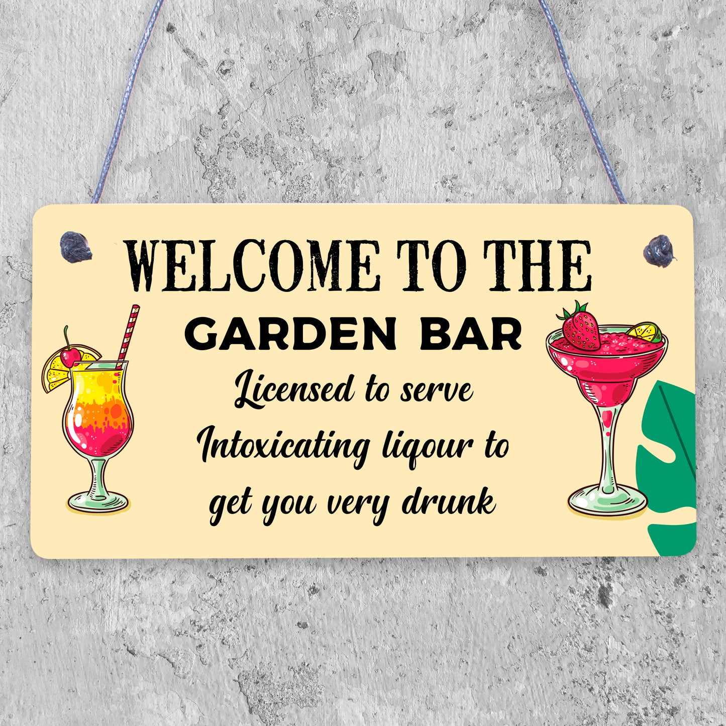 Garden Plaque For Outdoor Garden Bar Sign Alcohol Gift Summerhouse Sign