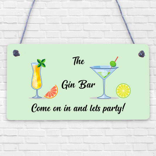 Gin Bar Party Plaque Man Cave Garden Kitchen Pub Bar Gin &amp; Tonic Alcohol Sign