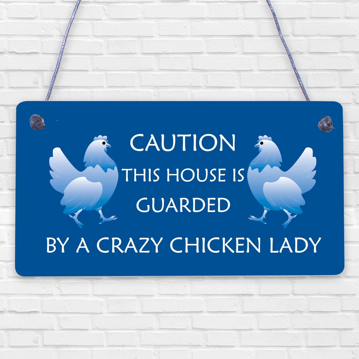 Novelty Chicken Sign Funny Coop Hen House Plaque For Garden Gate Crazy Lady Gift