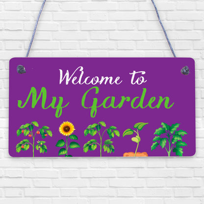 Garden Sign For Outdoor Welcome Sign Hanging Wall Door Plaque Home Gift