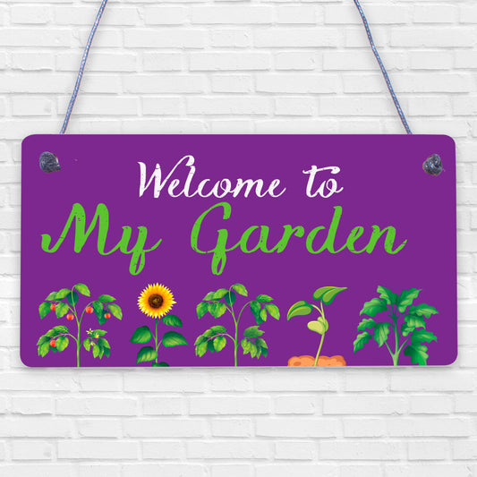 Garden Sign For Outdoor Welcome Sign Hanging Wall Door Plaque Home Gift