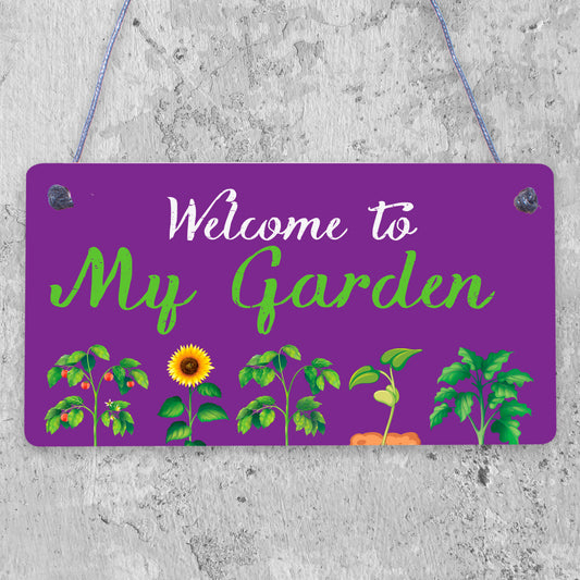 Garden Sign For Outdoor Welcome Sign Hanging Wall Door Plaque Home Gift