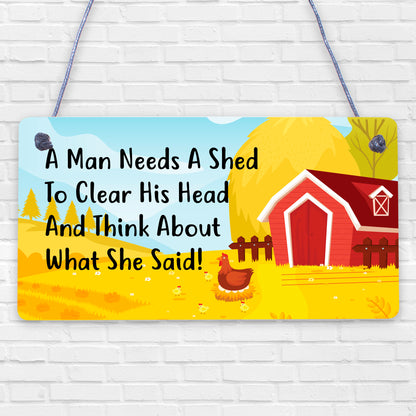 FUNNY Shed Sign Man Cave Garage Home Garden Husband Bar Pub Hanging Plaque Gift