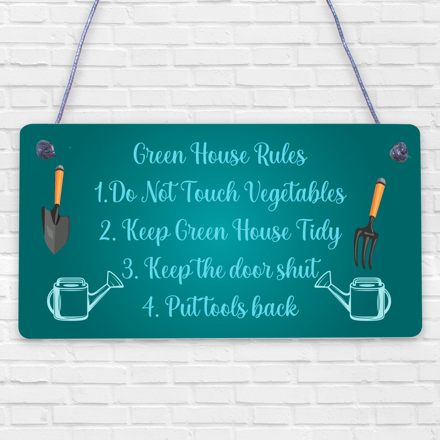 Greenhouse Rules Sign Hanging Garden Shed Sign Gift For Family Home Gift