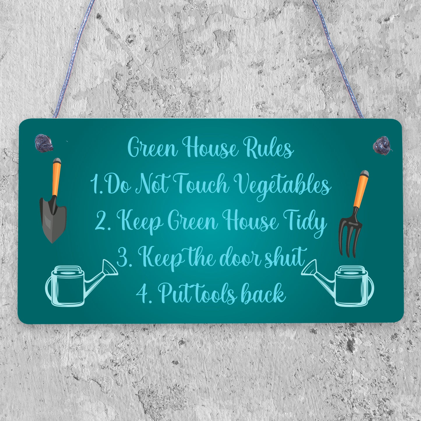 Greenhouse Rules Sign Hanging Garden Shed Sign Gift For Family Home Gift