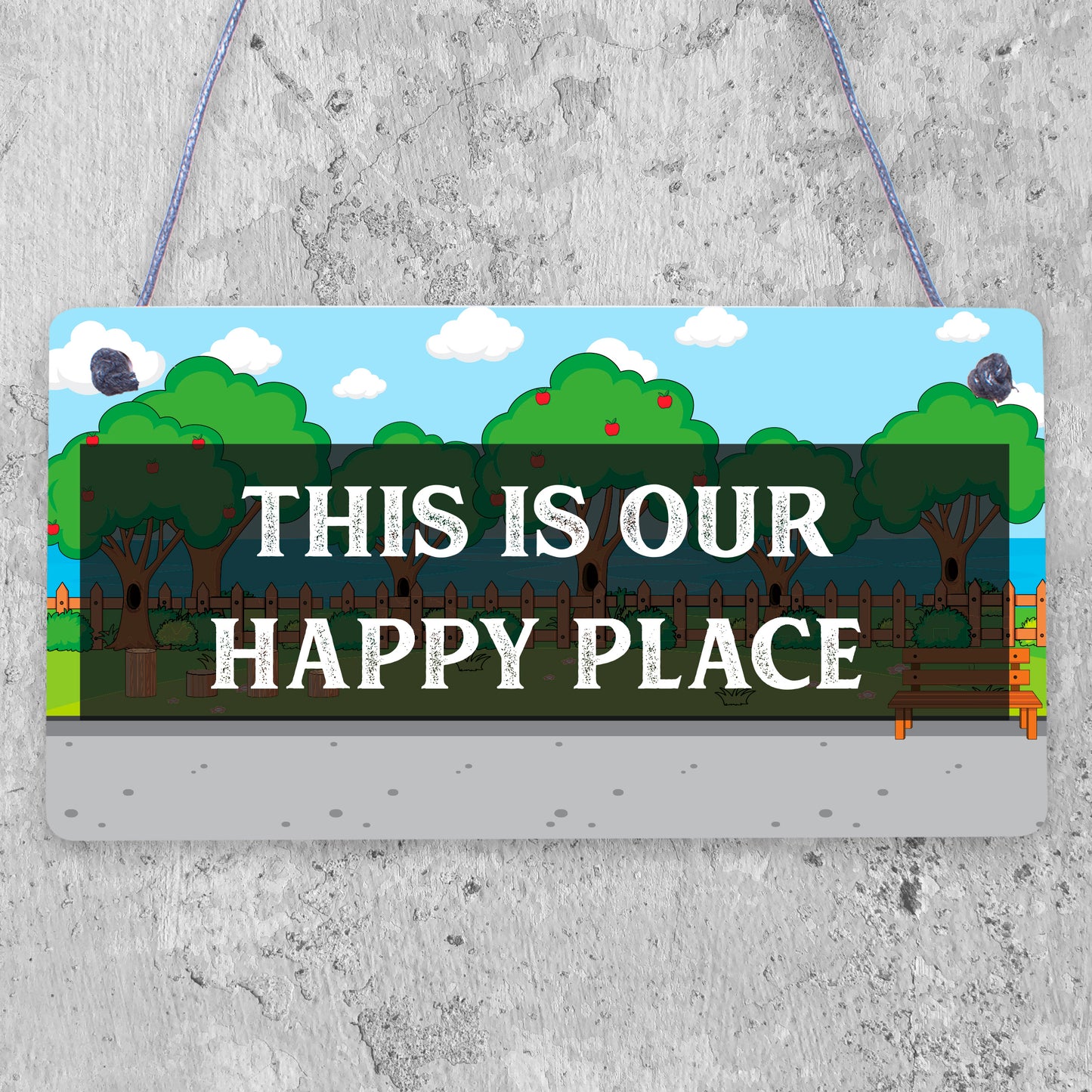 Novelty Garden Signs OUR HAPPY PLACE Summerhouse Signs Garden Shed Signs