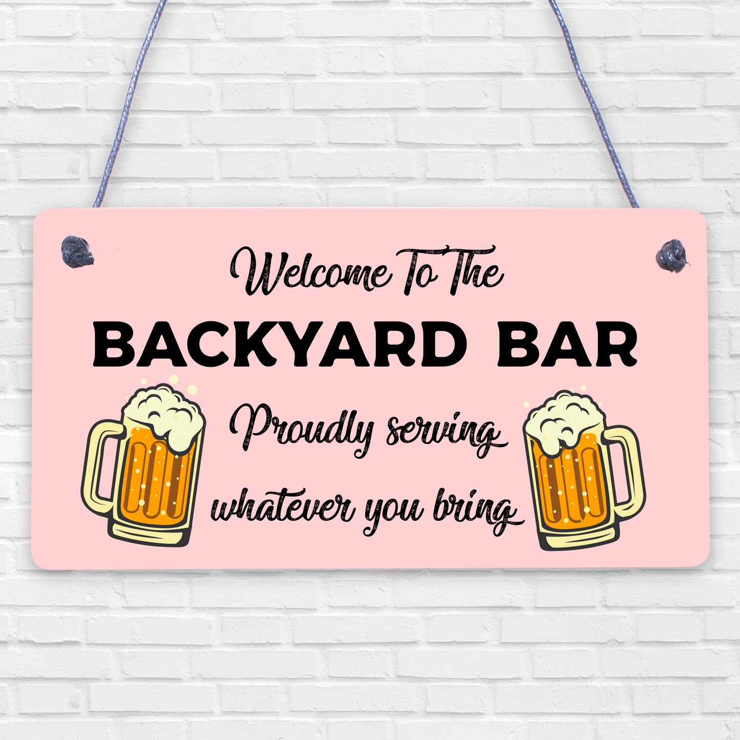 Novelty Backyard Bar Hanging Plaque Garden Alcohol Sign Man Cave Kitchen Decor