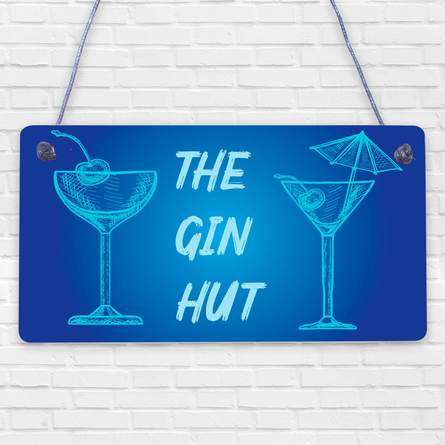 The Gin Hut Novelty Funny Home Bar Hanging Sign Garden Man Cave Decor Gifts