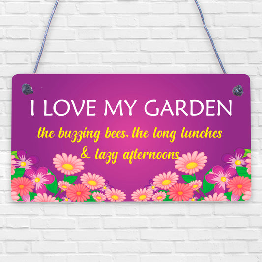 I Love My Garden Novelty Plaque SummerHouse Sign Gardening Shed Friendship Gifts