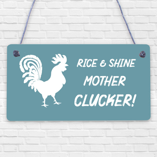 Funny Cockerel Rooster Plaque Sign Chicken Cock Hen House Coop Egg Garden Gift