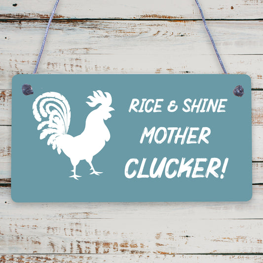 Funny Cockerel Rooster Plaque Sign Chicken Cock Hen House Coop Egg Garden Gift