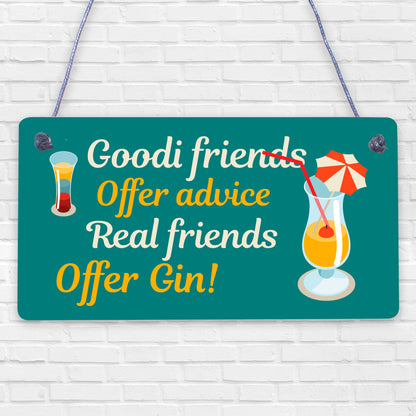 Friendship Gin Sign Garden Plaque Shed Home Bar Pub Alcohol Kitchen Plaque Gift