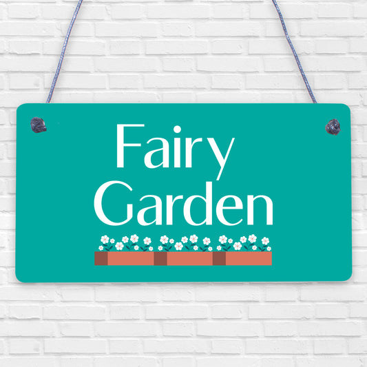 Fairy Garden Wooden Hanging Plaque Shabby Chic Fairies Pixies Fairy Sign Gift