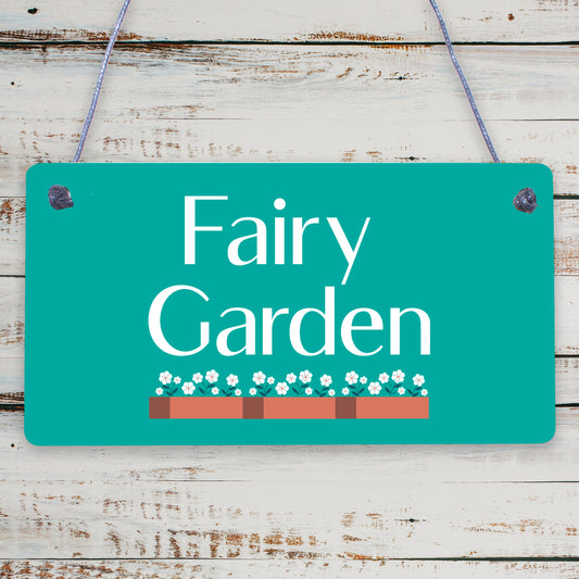 Fairy Garden Wooden Hanging Plaque Shabby Chic Fairies Pixies Fairy Sign Gift