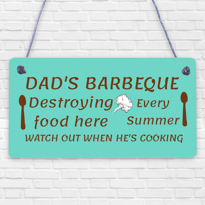 Dads Barbeque Garden Shed Sign SummerHouse Plaque Fathers Day Dad Gifts For Him