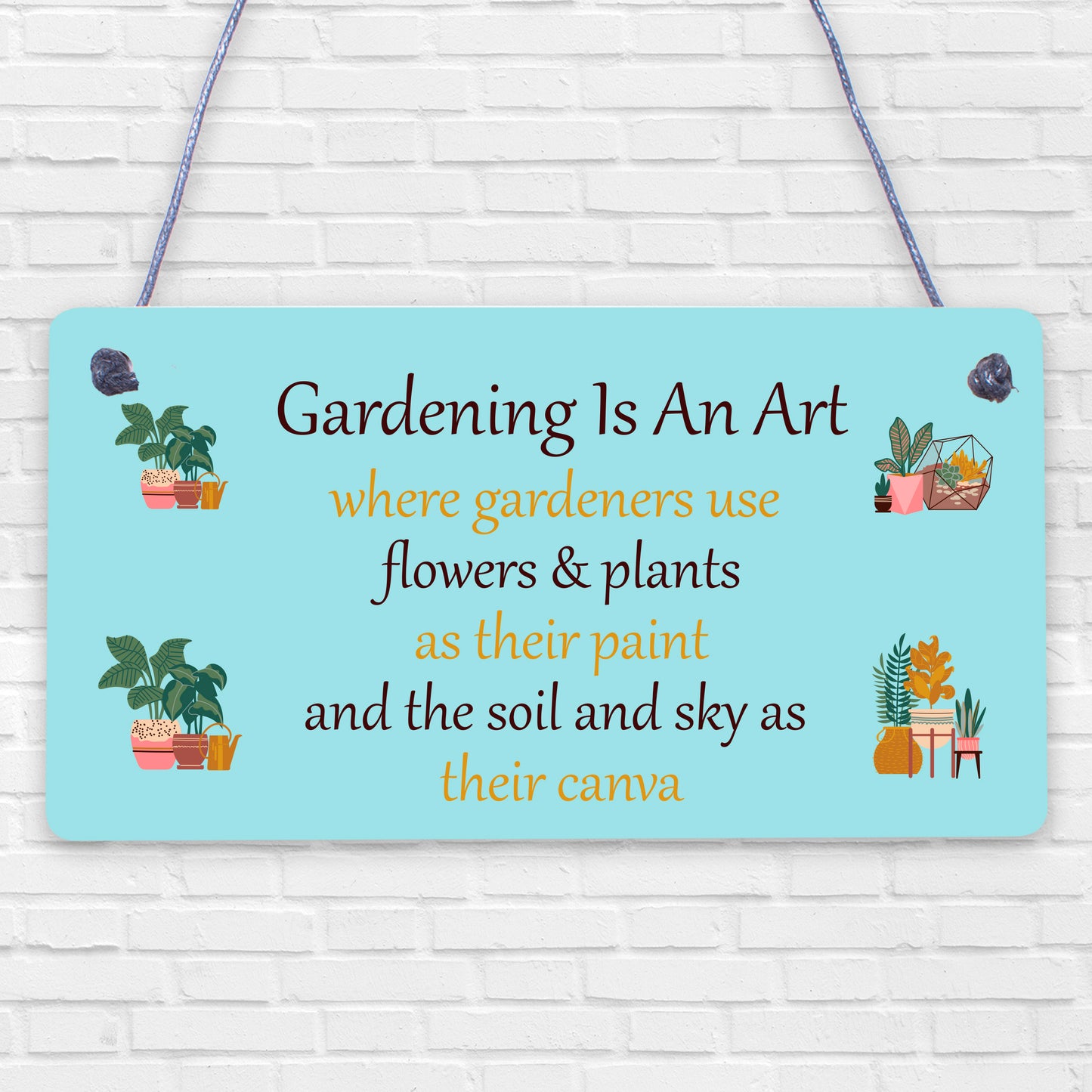 Gardening Art Novelty Hanging Plaques SummerHouse Signs Garden Shed Friend Gifts