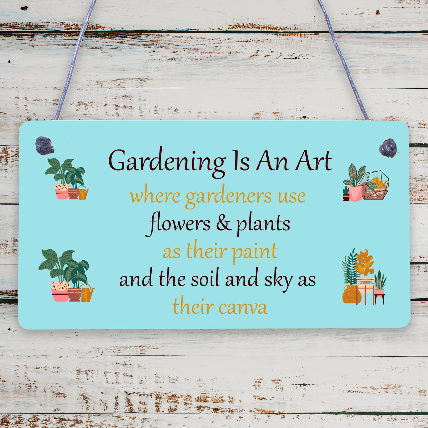 Gardening Art Novelty Hanging Plaques SummerHouse Signs Garden Shed Friend Gifts