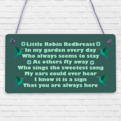 Robin Redbreast Memorial Bereavement Plaque Garden Grave Sign Xmas Family Gift