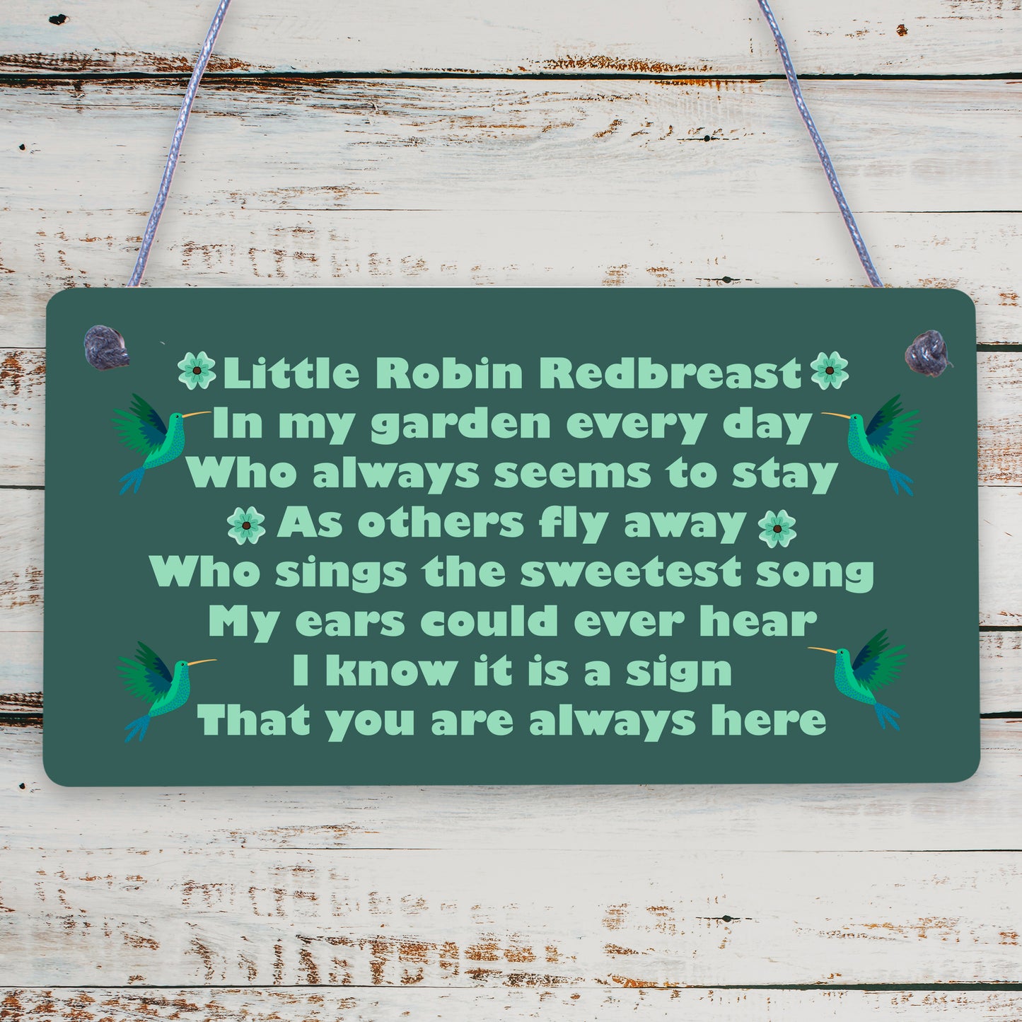 Robin Redbreast Memorial Bereavement Plaque Garden Grave Sign Xmas Family Gift