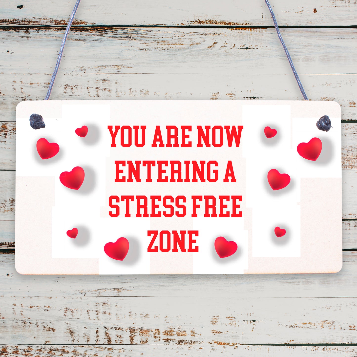 Stress Free Zone Hanging Garden Home Decor Sign Home Bar Bedroom Signs