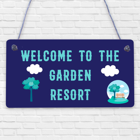 Funny Garden Sign GARDEN RESORT Summer Plaque New Home Gift Home Decor