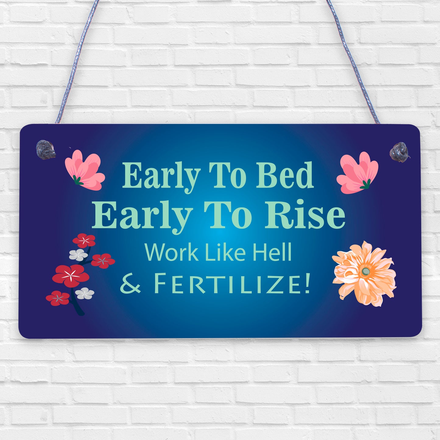 Fertilize! Gardening Allotment Garden Shed Gift Hanging Plaque Home Sign Wood