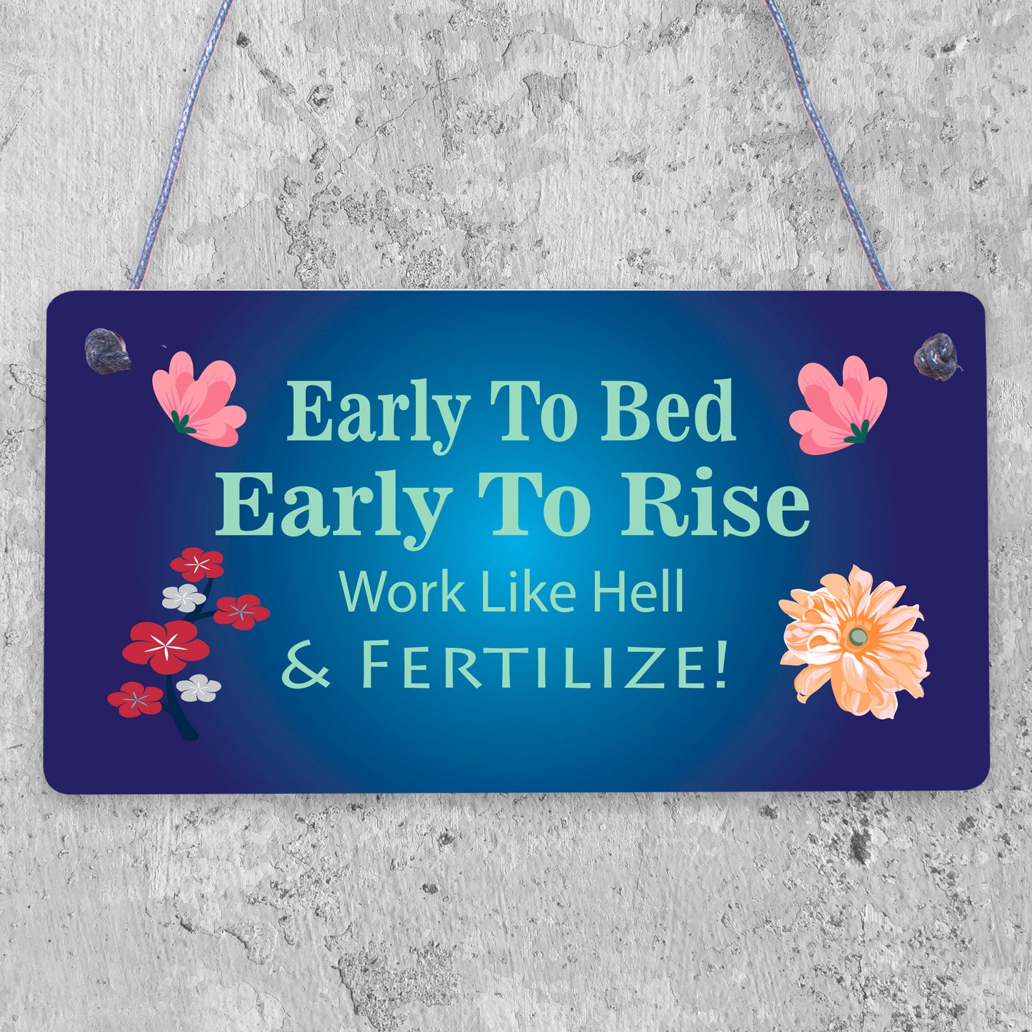 Fertilize! Gardening Allotment Garden Shed Gift Hanging Plaque Home Sign Wood