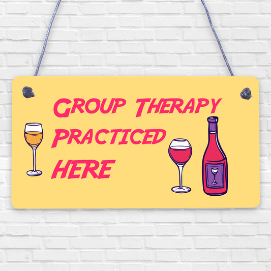 Group Therapy Vintage Retro Wall Door Decor Hanging Sign Bar Pub Garden Plaque