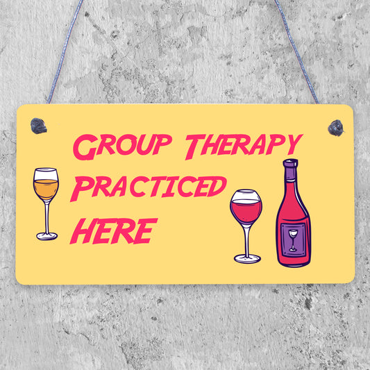 Group Therapy Vintage Retro Wall Door Decor Hanging Sign Bar Pub Garden Plaque