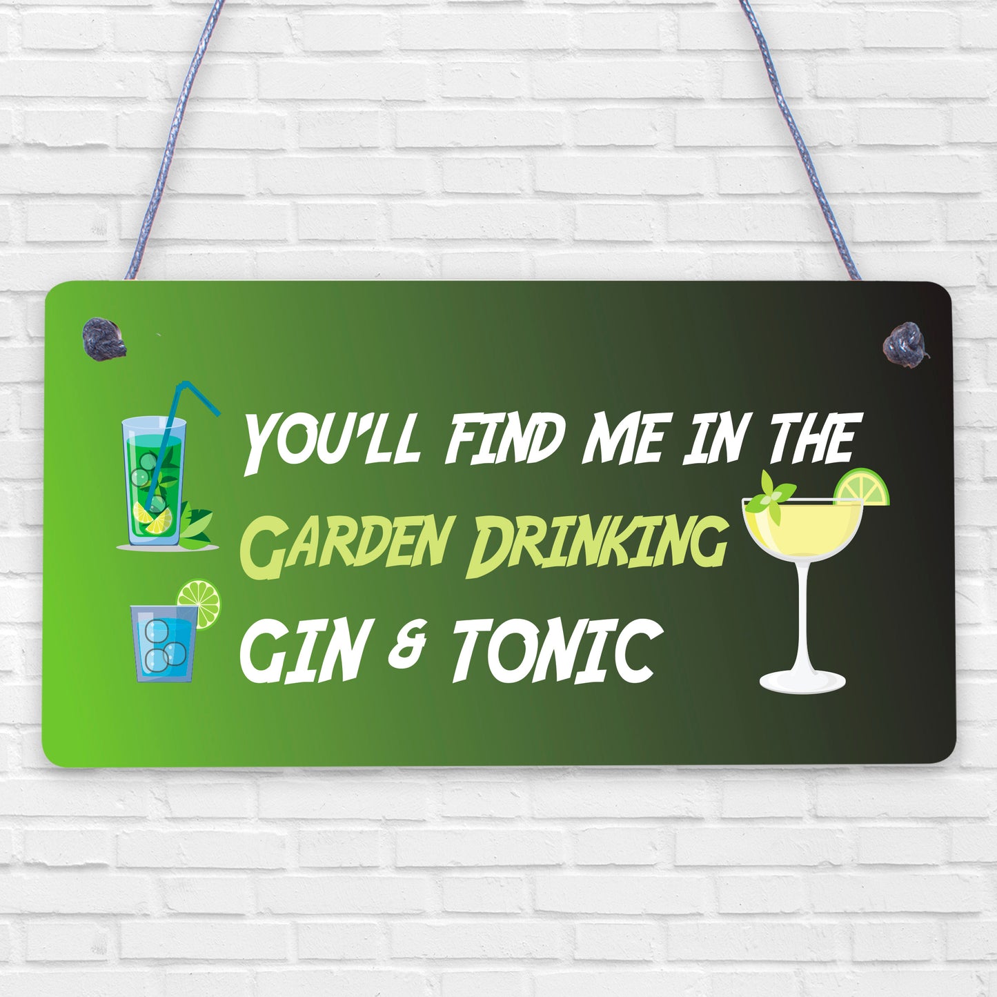 In The Garden Drinking Gin Funny Alcohol Gin & Tonic Shed Plaque Friendship Gift