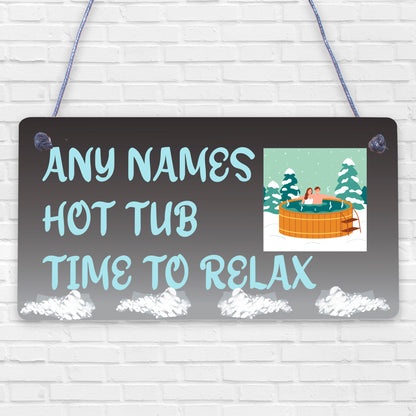 Hot Tub Hanging Sign Novelty Garden Plaque Shed Pool Party Sign Relax Sign