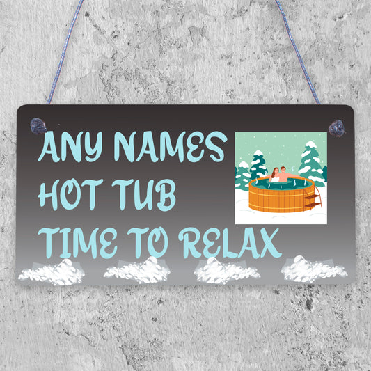 Hot Tub Hanging Sign Novelty Garden Plaque Shed Pool Party Sign Relax Sign