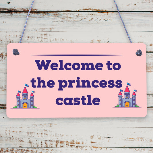 Princess Castle Plaque Door Playroom Bedroom Sign Gift Baby Girl Fairytale Decor