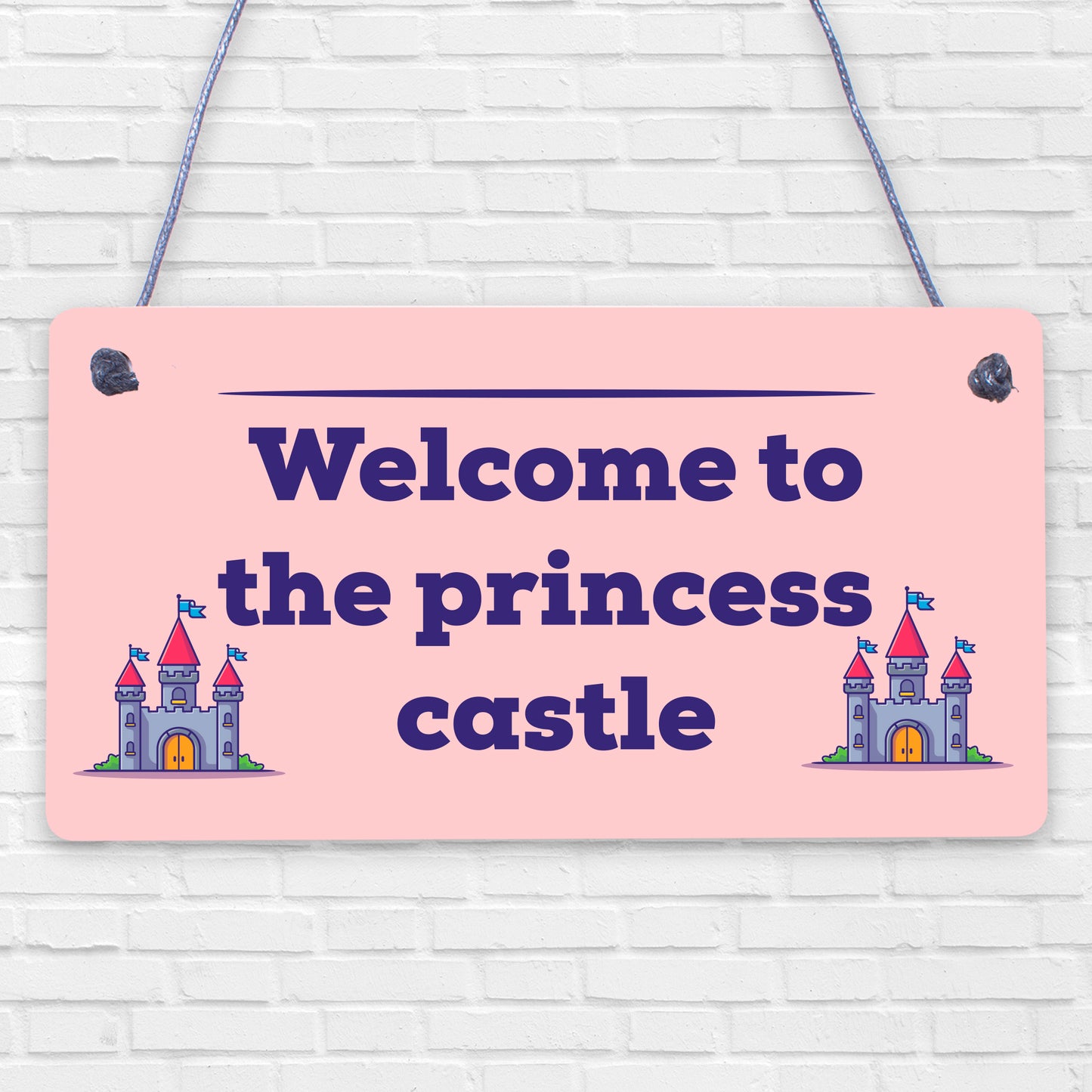 Princess Castle Plaque Door Playroom Bedroom Sign Gift Baby Girl Fairytale Decor