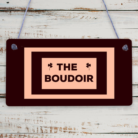 The Boudoir Vintage Shabby French Powder Room Hanging Plaque Bath/Bedroom Sign