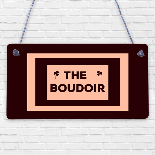 The Boudoir Vintage Shabby French Powder Room Hanging Plaque Bath/Bedroom Sign