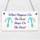 New What Happens On The Boat Stays On The Boat Plaque Wooden Sign Hanging Gift