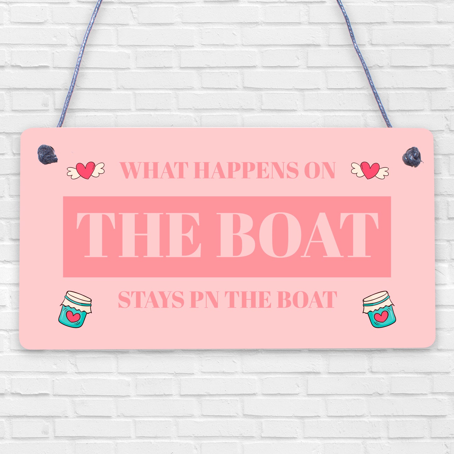 What Happens On The Boat Nautical Decor Shabby Chic Hanging Beach Sign Plaque