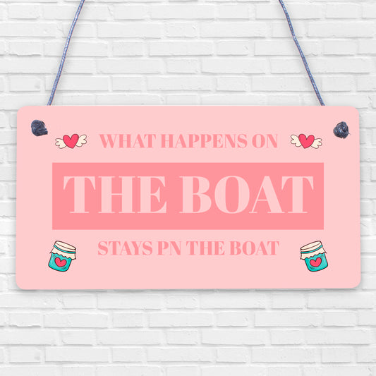 What Happens On The Boat Nautical Decor Shabby Chic Hanging Beach Sign Plaque