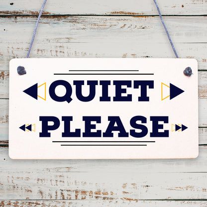 QUIET PLEASE Do Not Disturb Hanging Door Plaque Salon Treatment Bedroom Sign