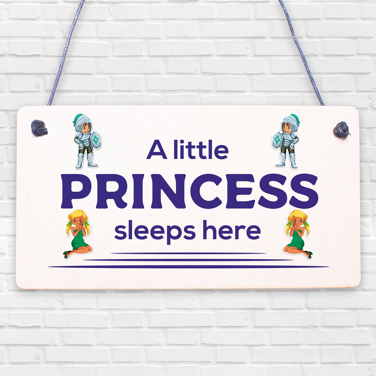 Princess Sleeps Plaque Door Nursery Bedroom Sign Gift Baby Girls Fairytale Decor