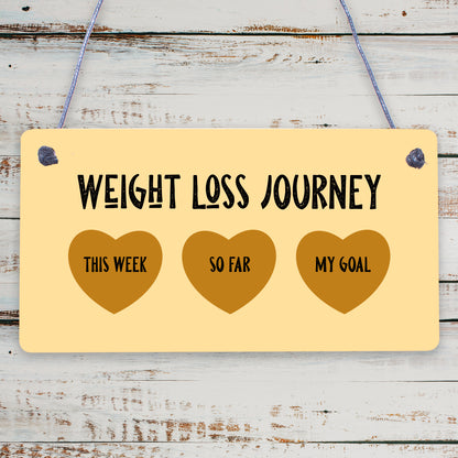 Weight Loss Tracker Chalkboard Hanging Sign Weight Watchers Progress Plaque