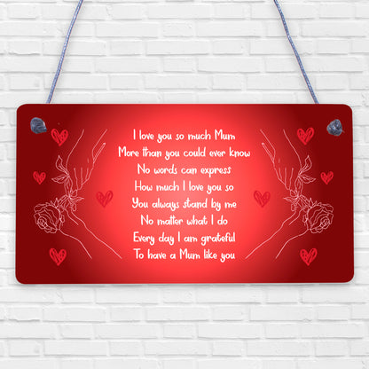 Mum Gift Personalised Hanging Plaque Gift For Mum Birthday Mothers Day Gift