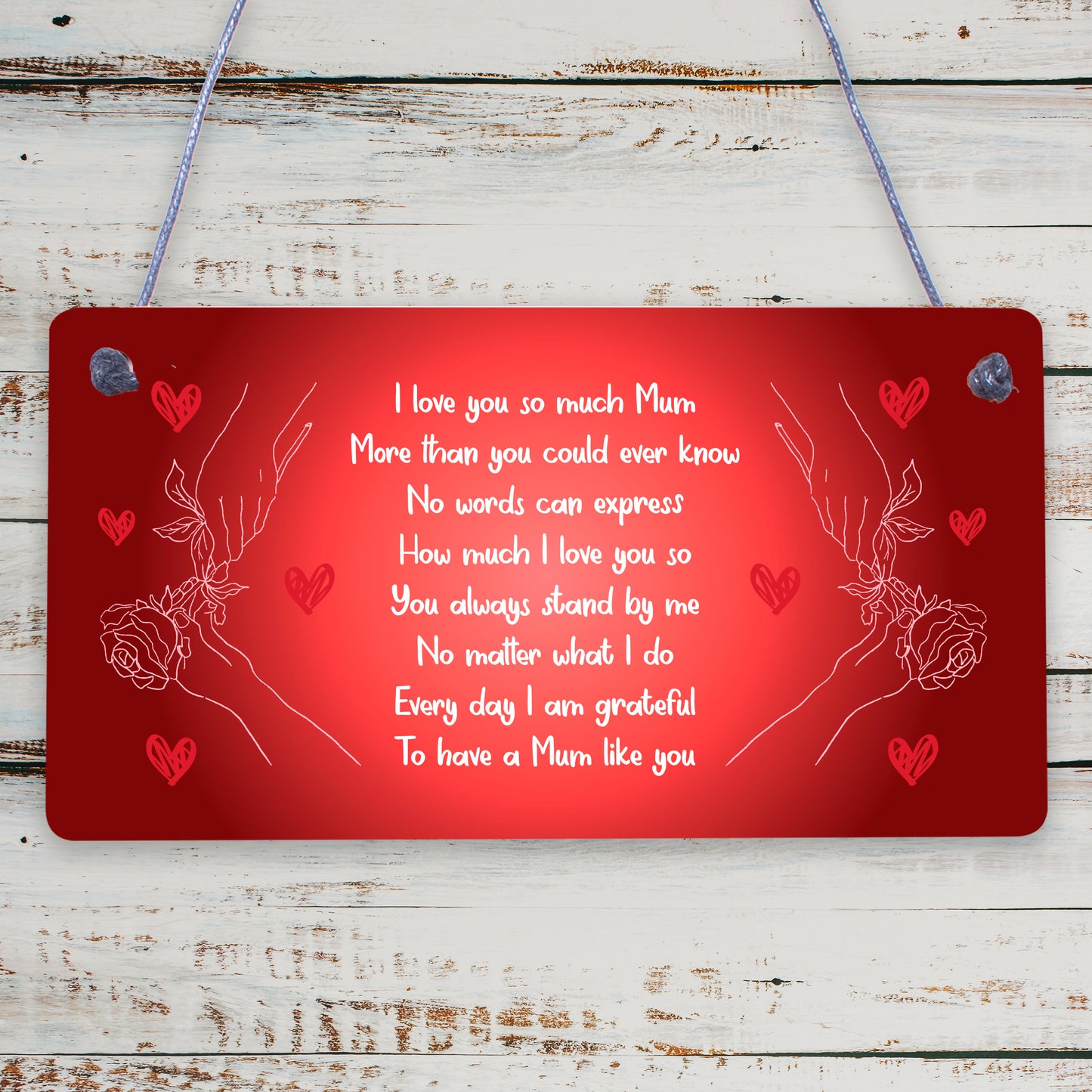 Mum Gift Personalised Hanging Plaque Gift For Mum Birthday Mothers Day Gift