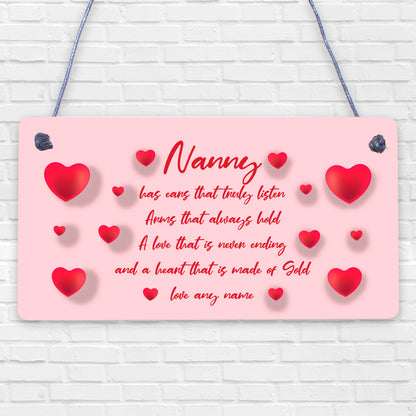 Nanny Gift Personalised Hanging Plaque Gift For Nanny Birthday Mothers Day Gift